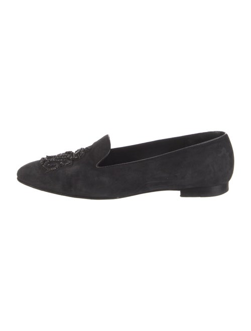 Ralph Lauren Collection Suede Crystal Embellishments Loafers