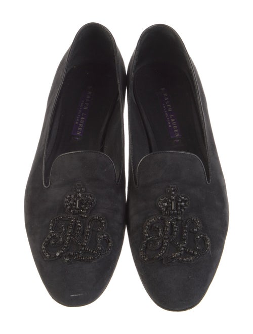 Ralph Lauren Collection Suede Crystal Embellishments Loafers