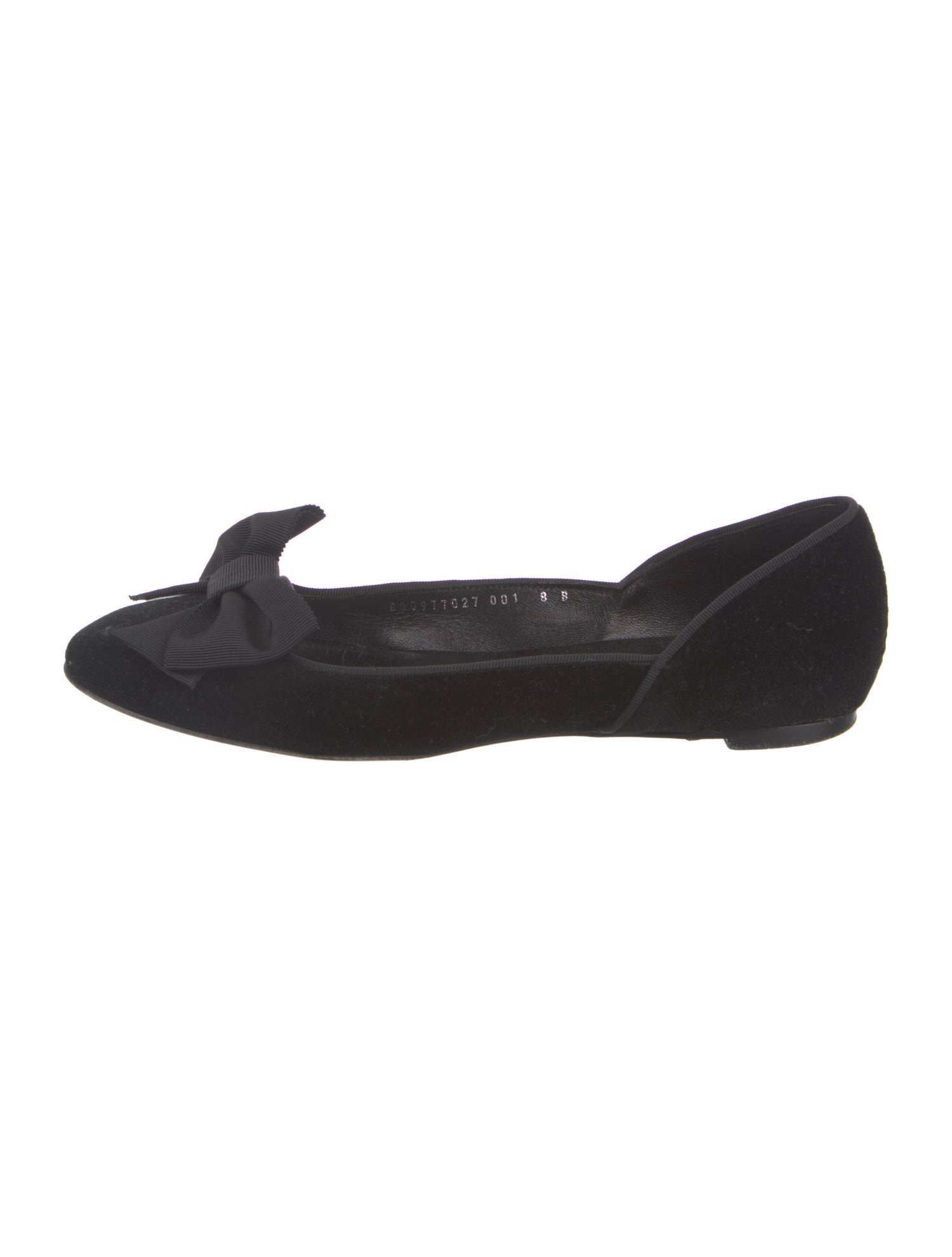 Ralph Lauren Collection Velvet Bow Accents Ballet Flats