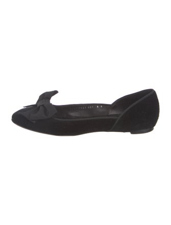 Ralph Lauren Collection Velvet Bow Accents Ballet Flats
