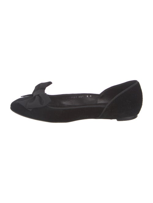 Ralph Lauren Collection Velvet Bow Accents Ballet Flats