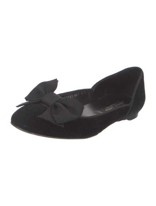 Ralph Lauren Collection Velvet Bow Accents Ballet Flats