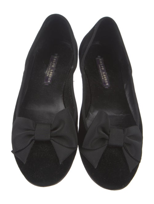 Ralph Lauren Collection Velvet Bow Accents Ballet Flats