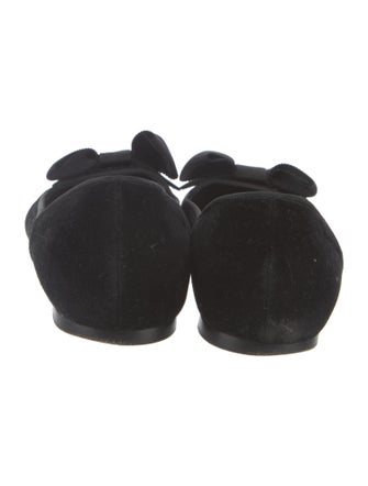 Ralph Lauren Collection Velvet Bow Accents Ballet Flats