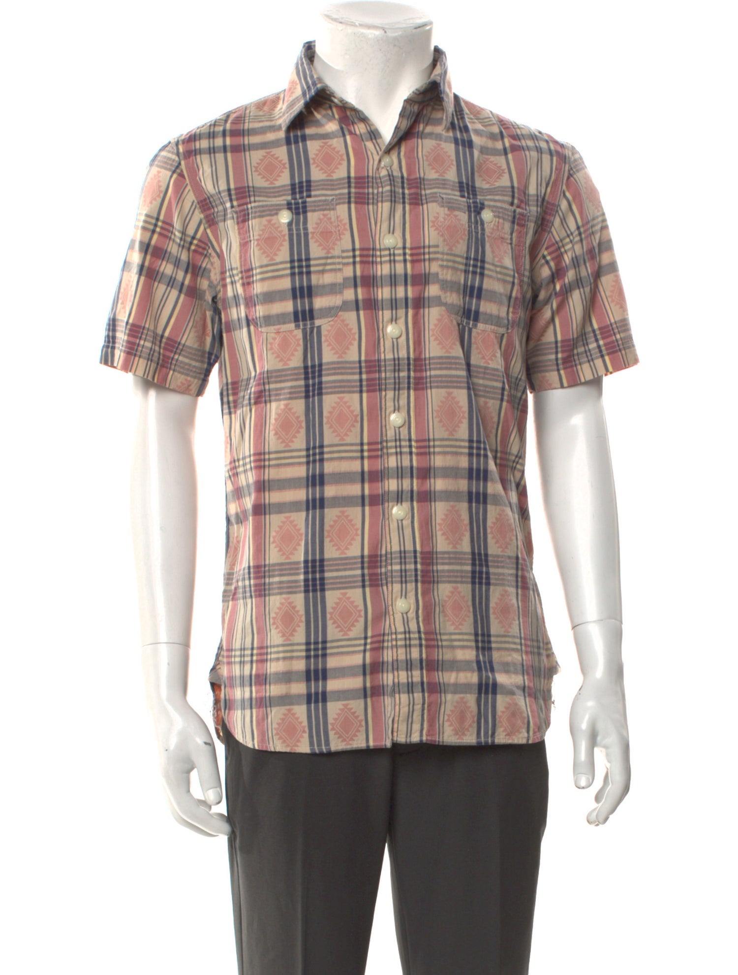 RRL & Co. Plaid Print Short Sleeve Shirt