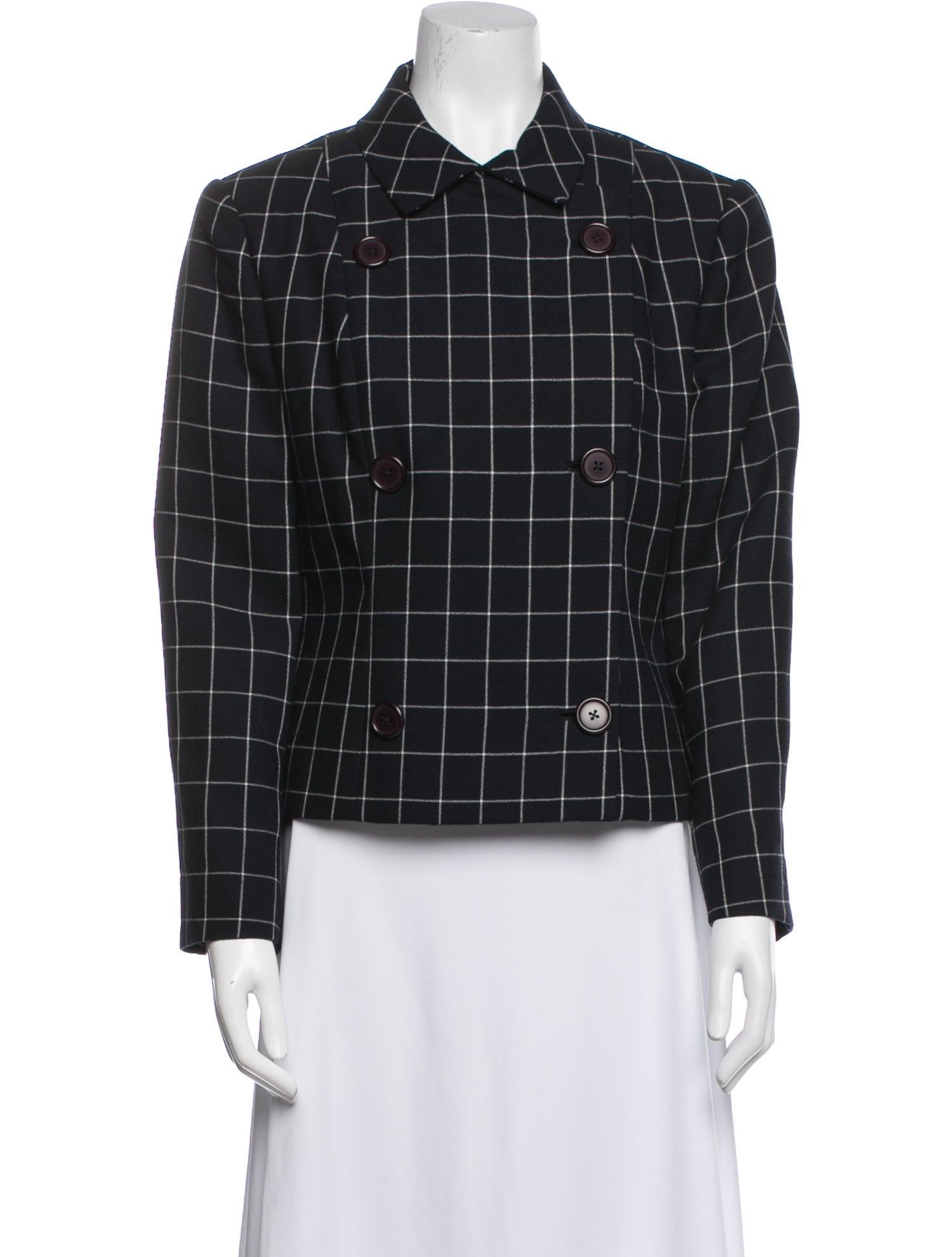 Ralph Lauren Collection Wool Plaid Print Evening Jacket