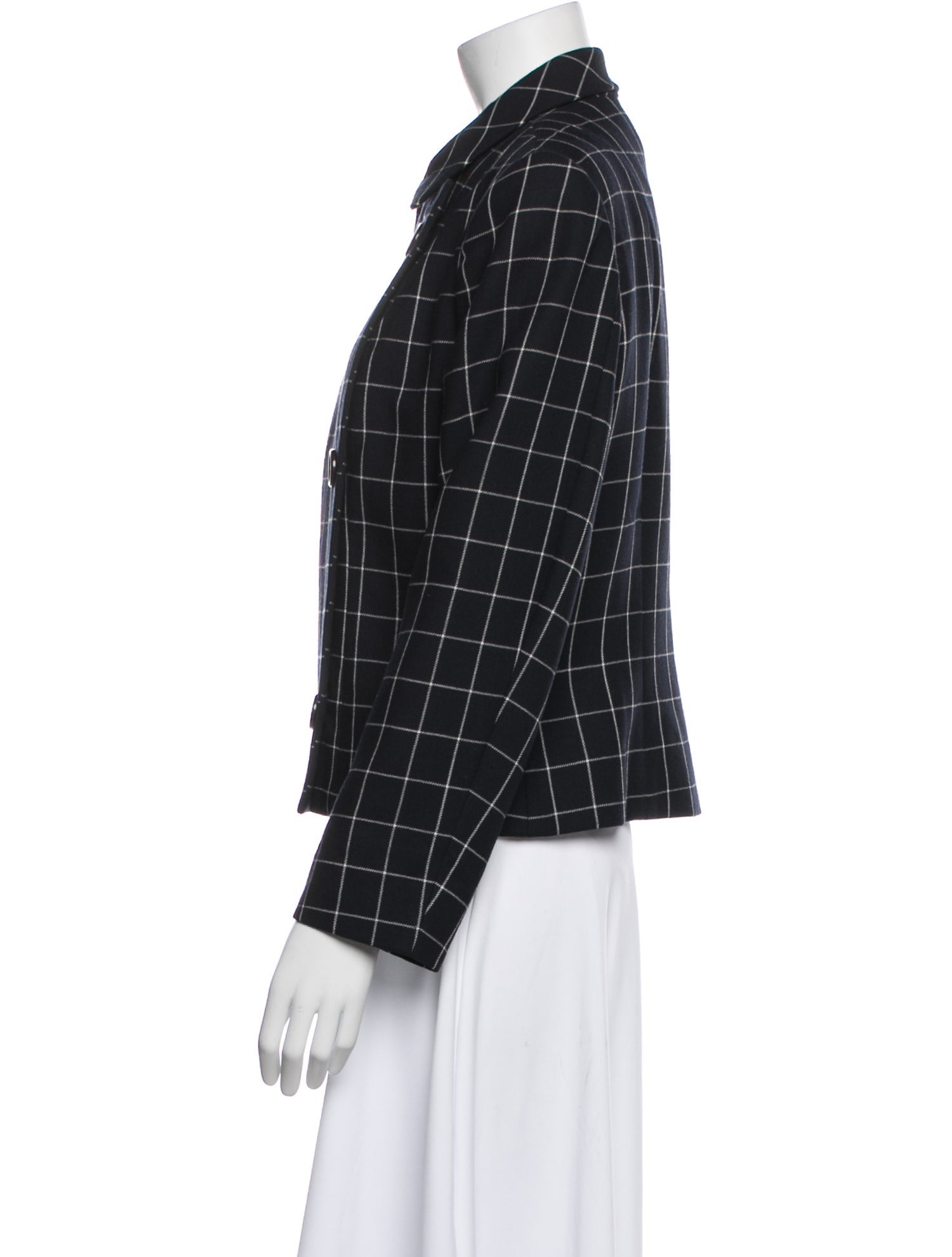 Ralph Lauren Collection Wool Plaid Print Evening Jacket