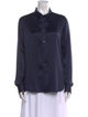 Ralph Lauren Collection Silk Long Sleeve Button-Up Top