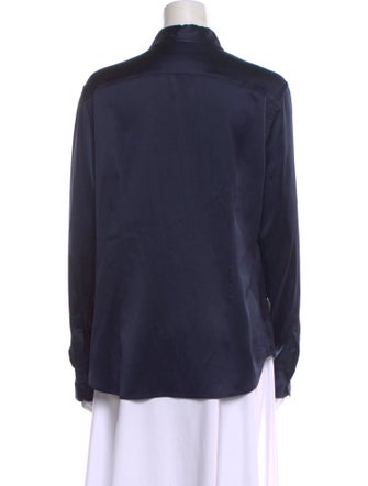 Ralph Lauren Collection Silk Long Sleeve Button-Up Top