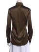 Ralph Lauren Collection Silk Long Sleeve Button-Up Top