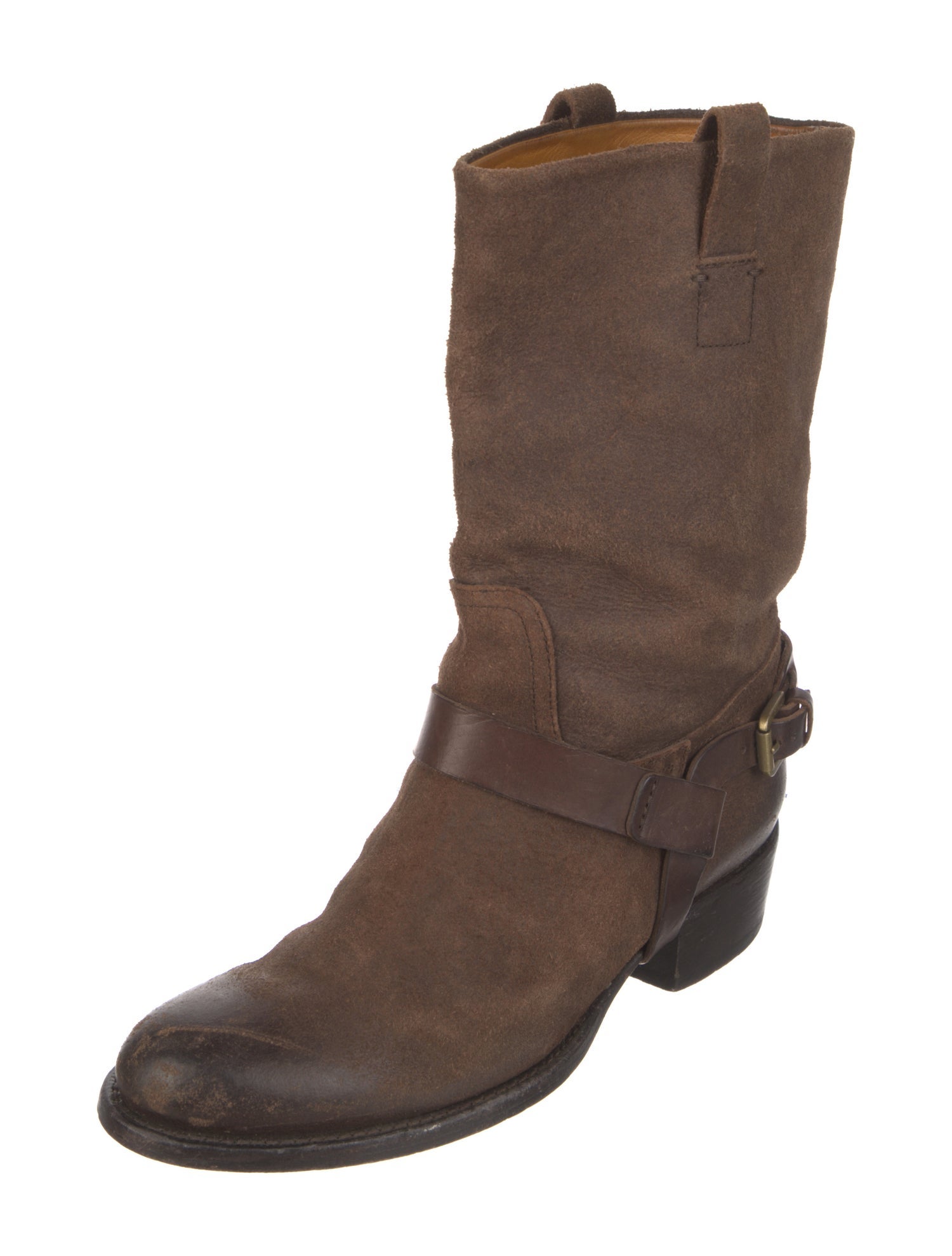 Ralph Lauren Collection Suede Moto Boots