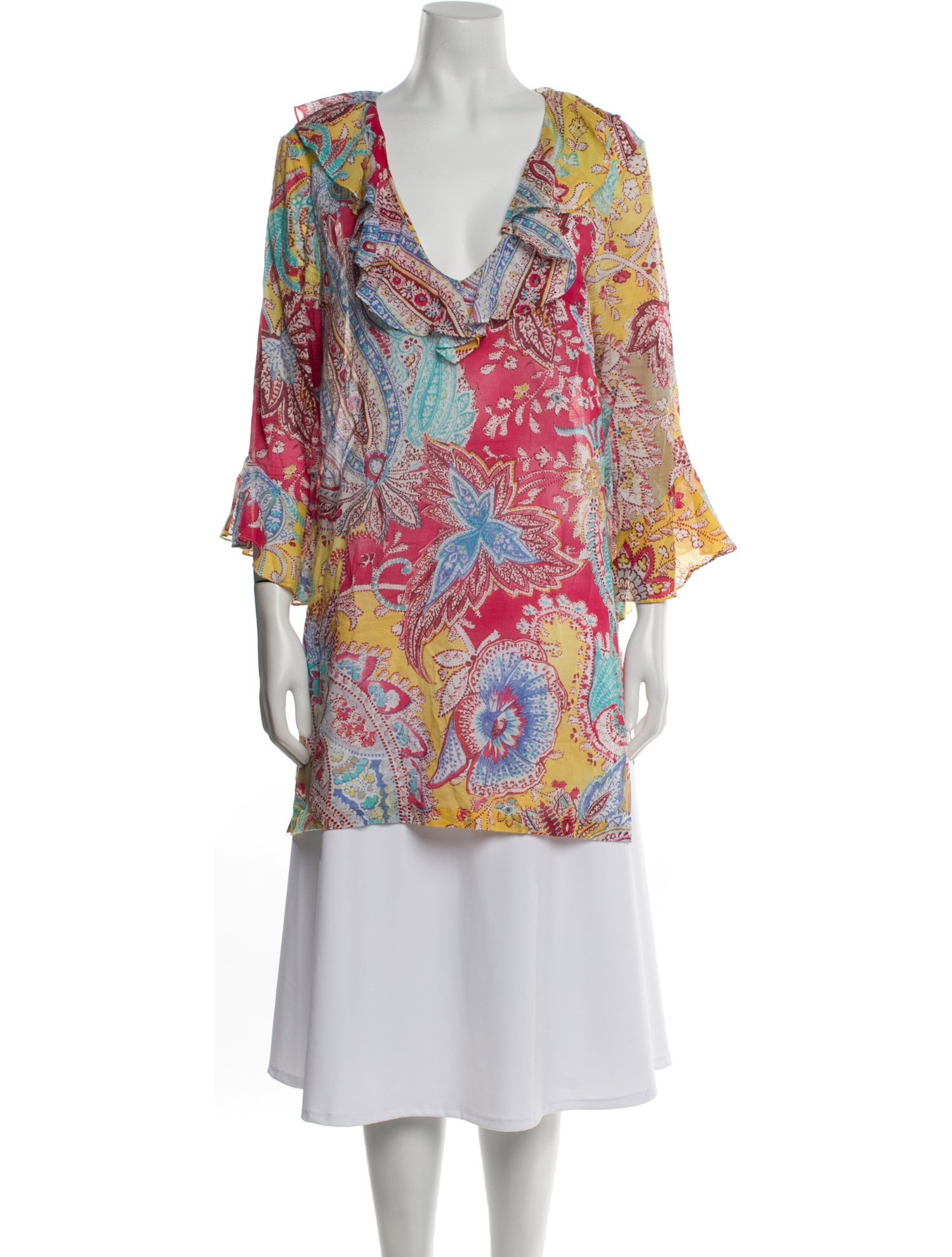 Ralph Lauren Collection Paisley Print Cowl Neck Tunic