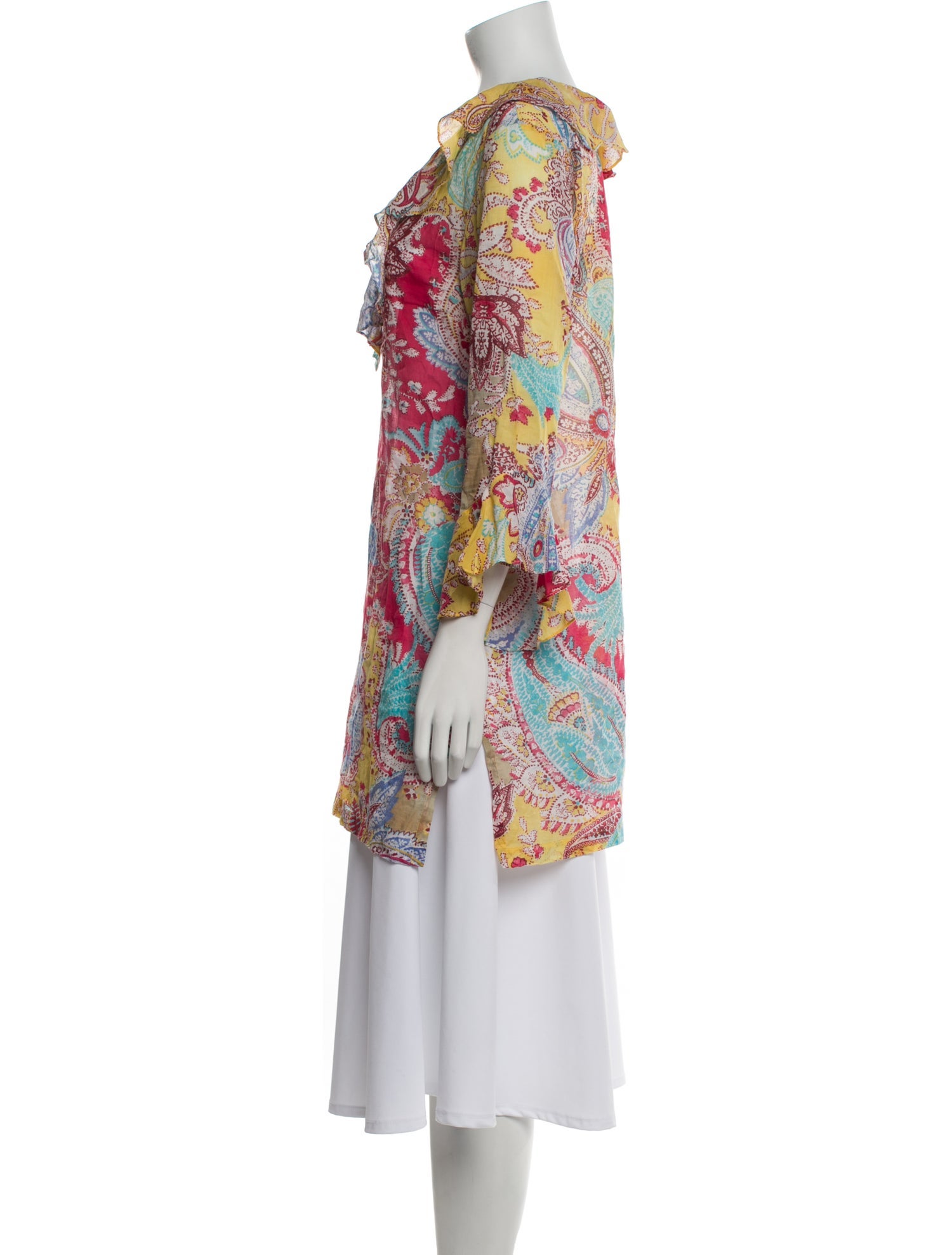 Ralph Lauren Collection Paisley Print Cowl Neck Tunic
