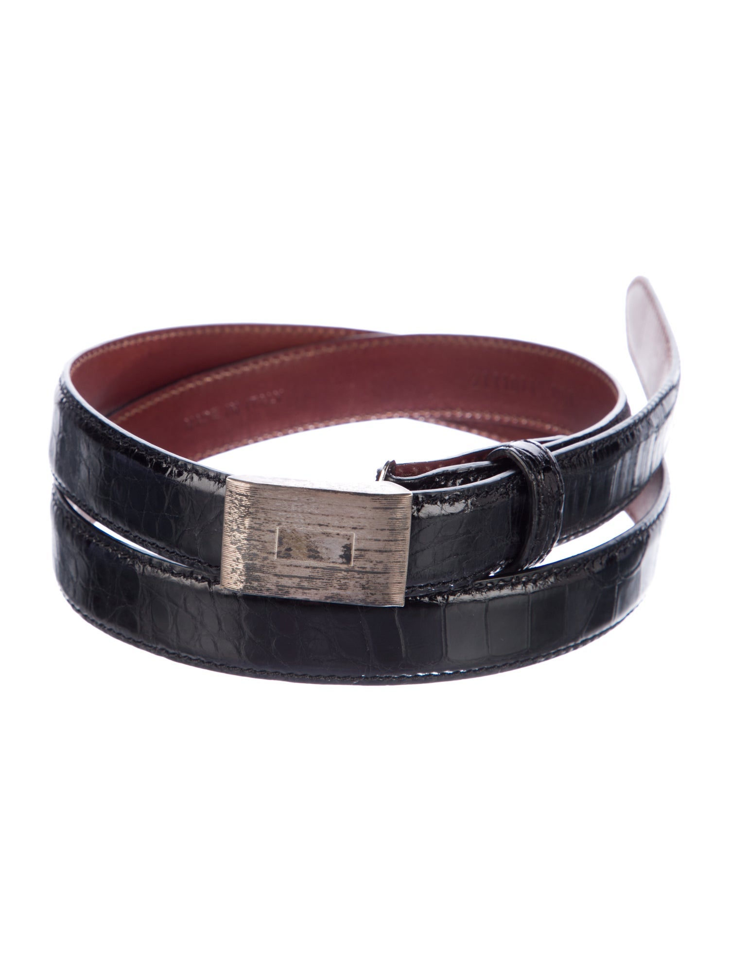 Ralph Lauren Collection Skinny Alligator Belt