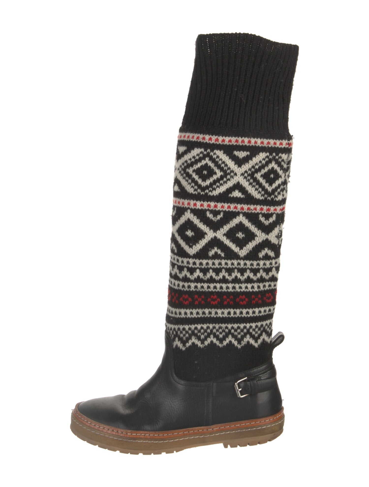 Ralph Lauren Collection Leather Printed Sock Boots