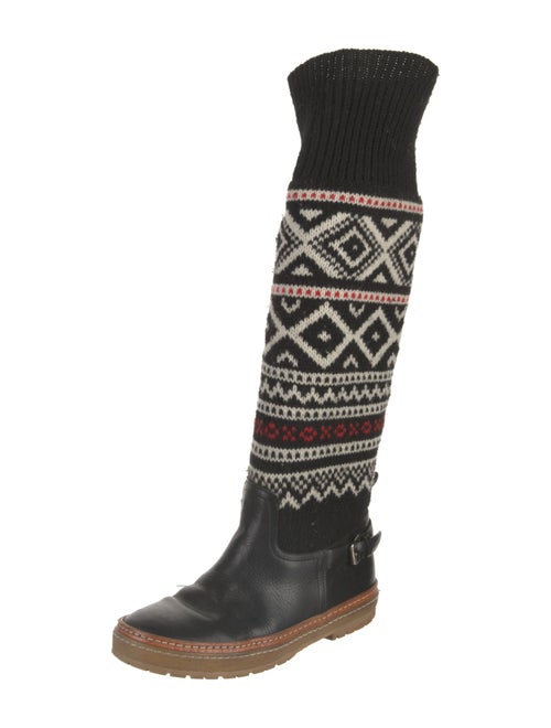 Ralph Lauren Collection Leather Printed Sock Boots