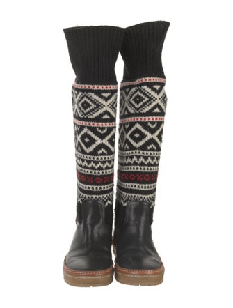 Ralph Lauren Collection Leather Printed Sock Boots