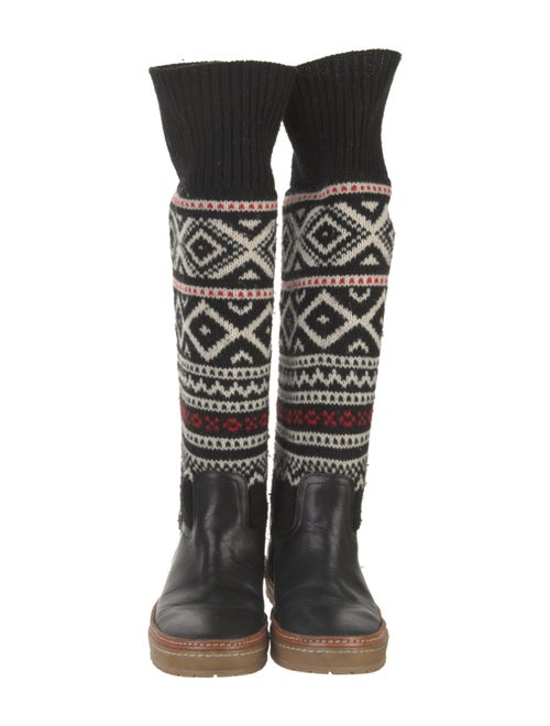 Ralph Lauren Collection Leather Printed Sock Boots