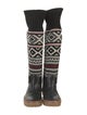 Ralph Lauren Collection Leather Printed Sock Boots