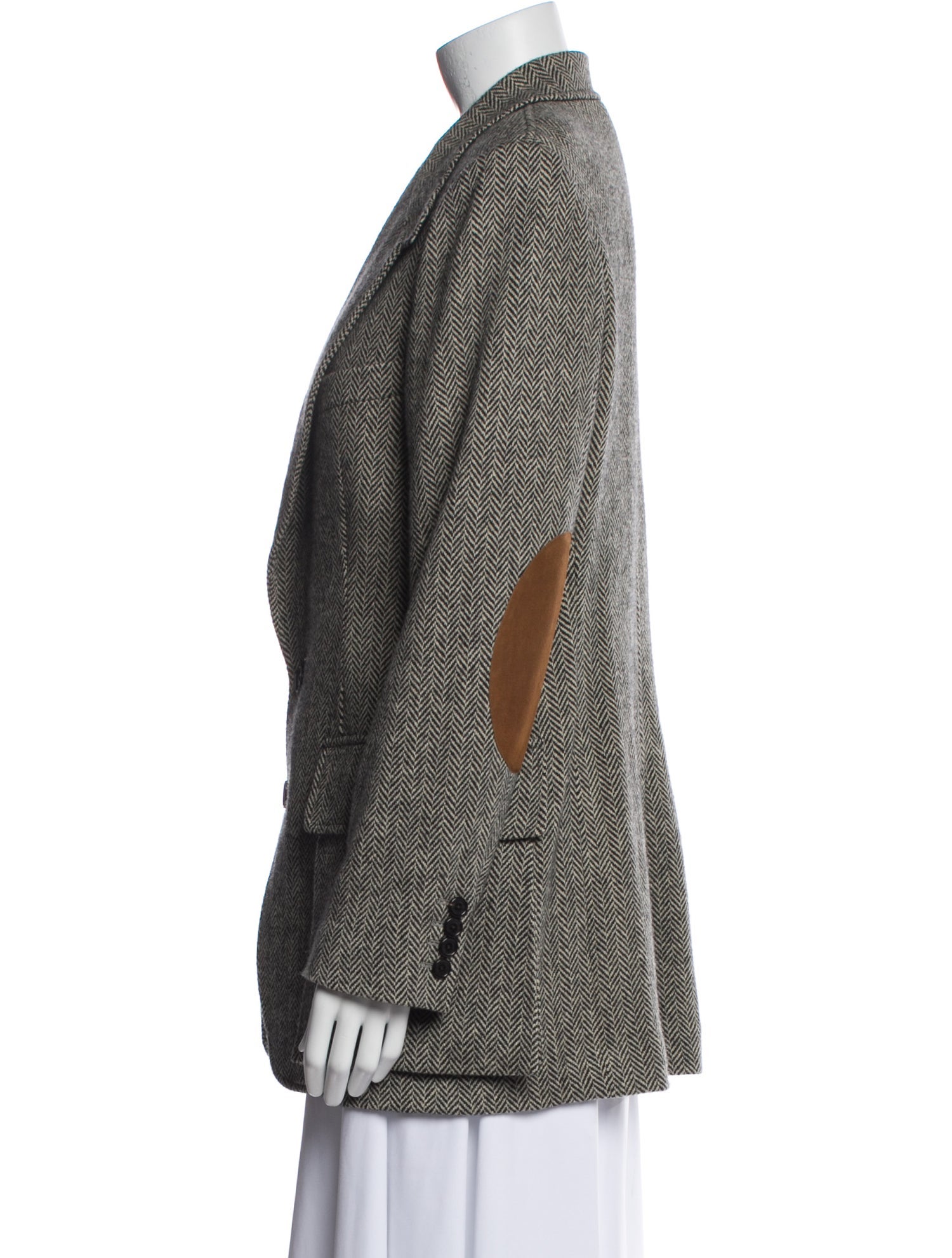 Ralph Lauren Collection Wool Houndstooth Print Blazer