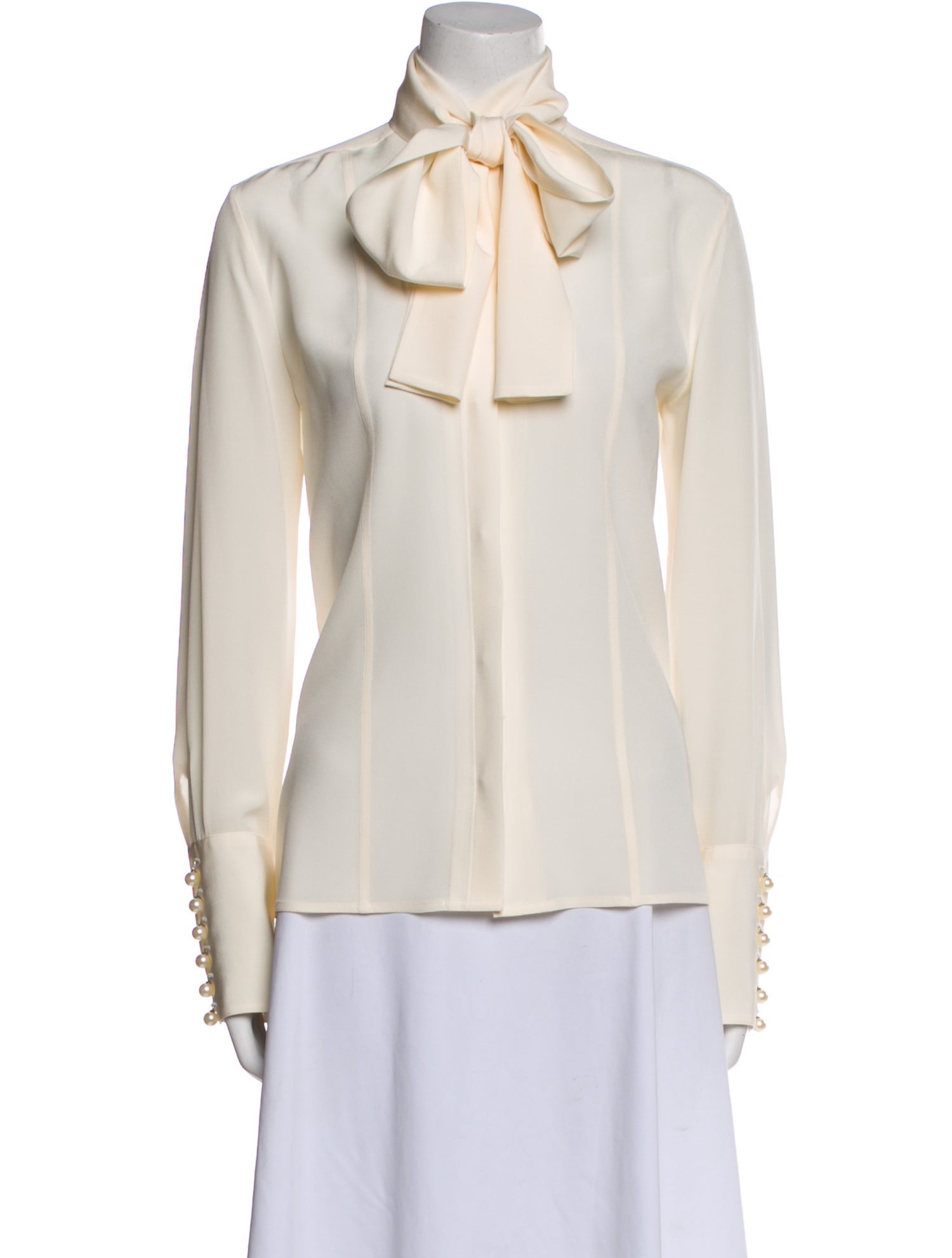 Ralph Lauren Collection Silk Mock Neck Blouse