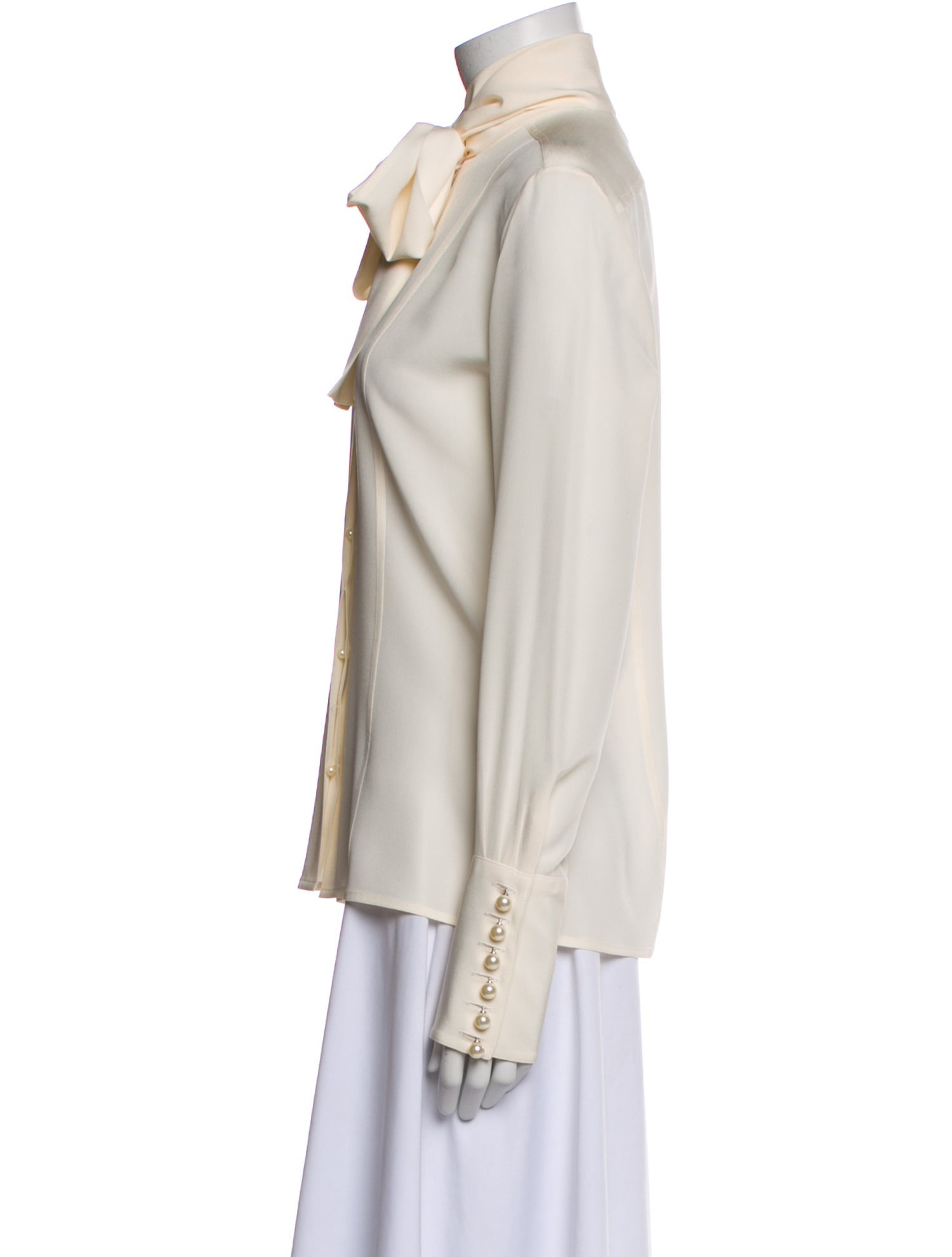 Ralph Lauren Collection Silk Mock Neck Blouse