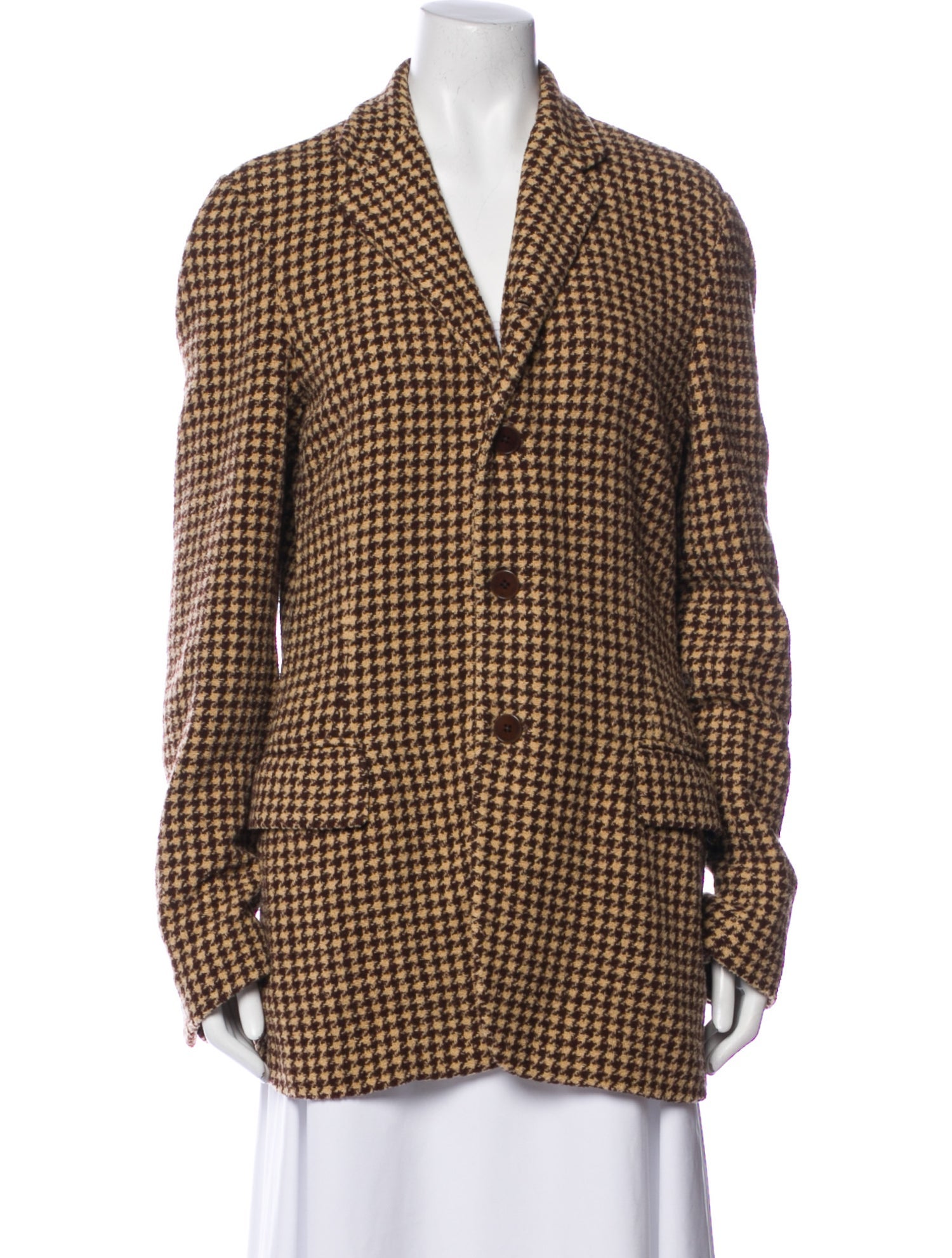 Ralph Lauren Collection Wool Houndstooth Print Blazer