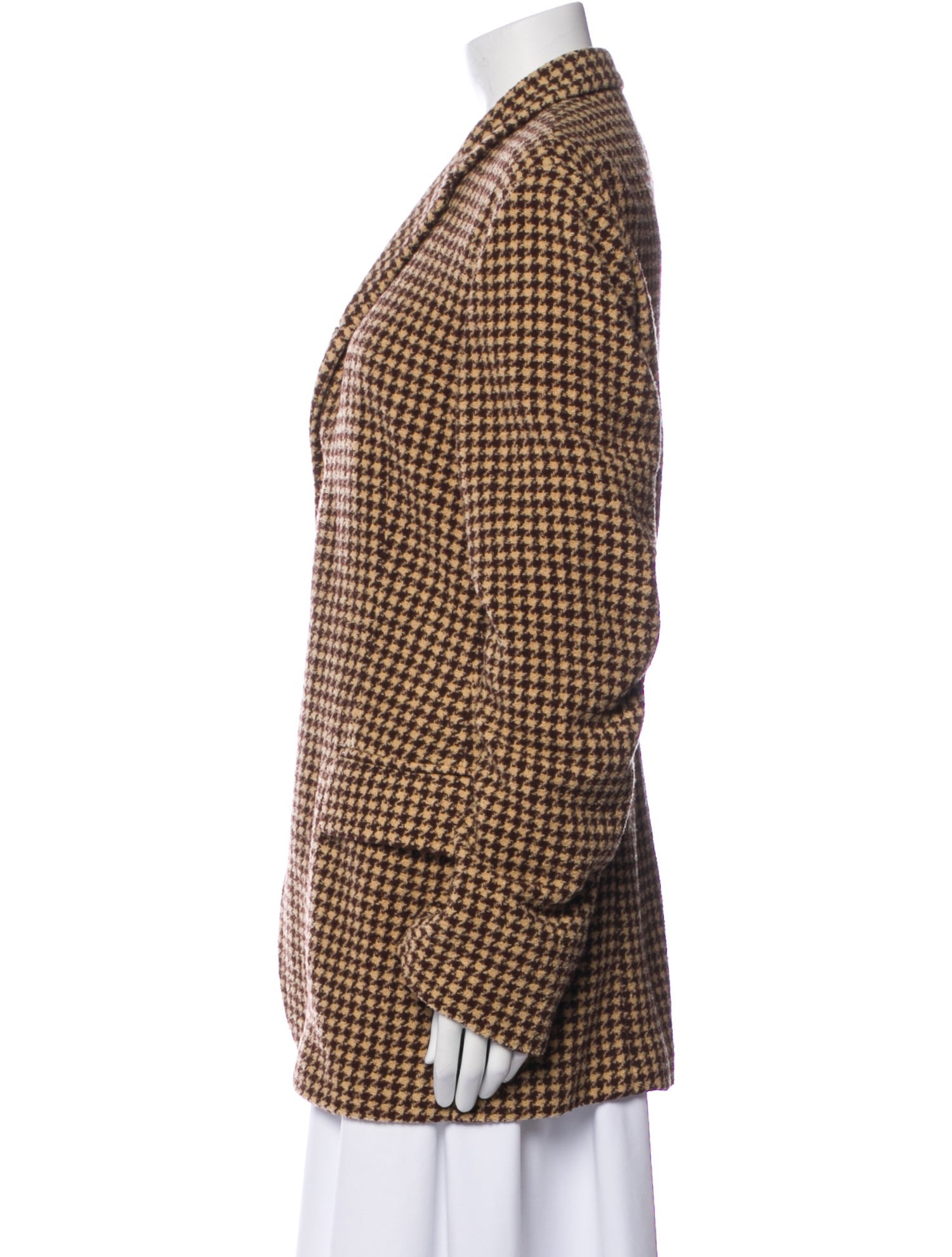 Ralph Lauren Collection Wool Houndstooth Print Blazer