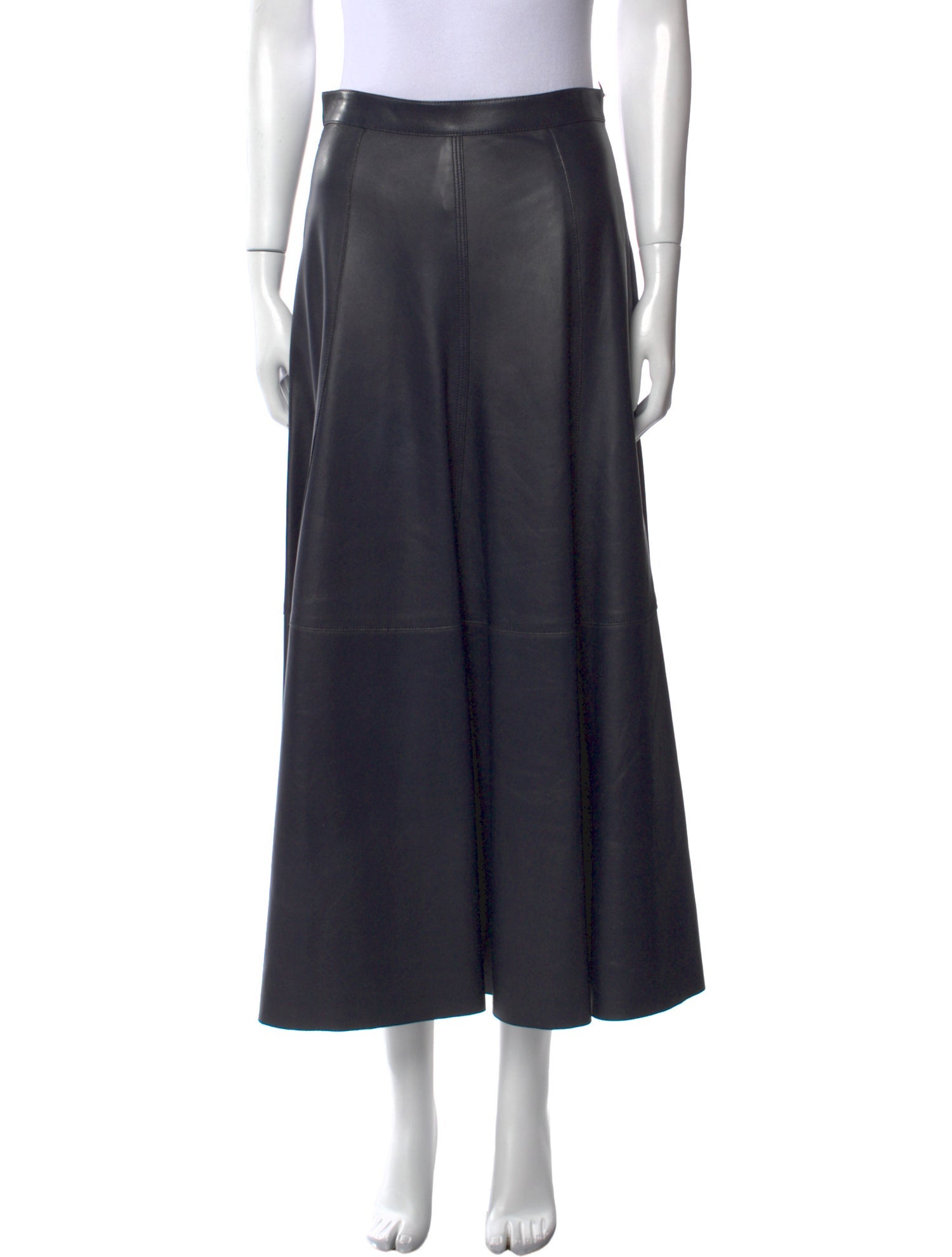 Ralph Lauren Collection Lamb Leather Midi Length Skirt