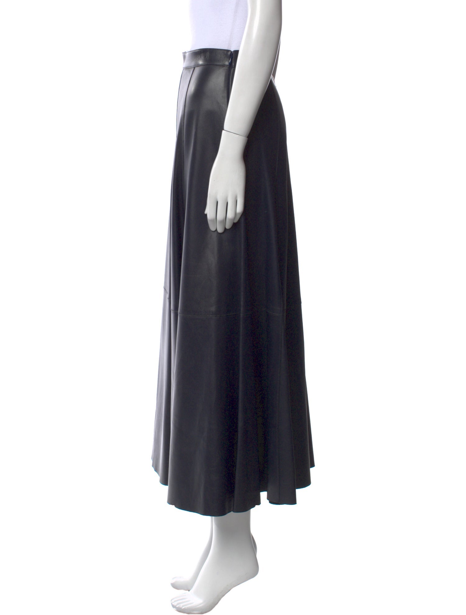 Ralph Lauren Collection Lamb Leather Midi Length Skirt