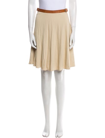 Ralph Lauren Collection Leather Trim Embellishment Mini Skirt