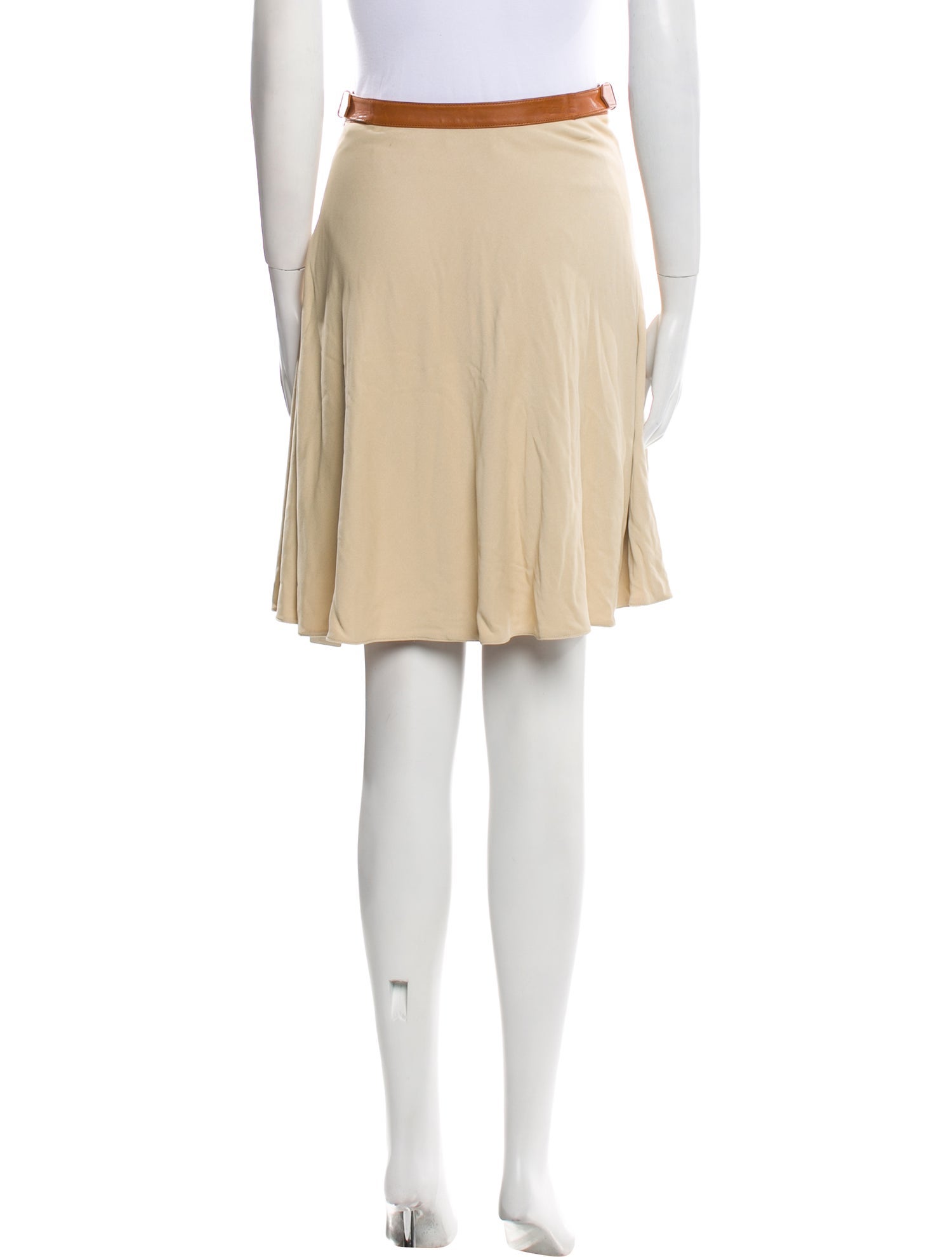 Ralph Lauren Collection Leather Trim Embellishment Mini Skirt