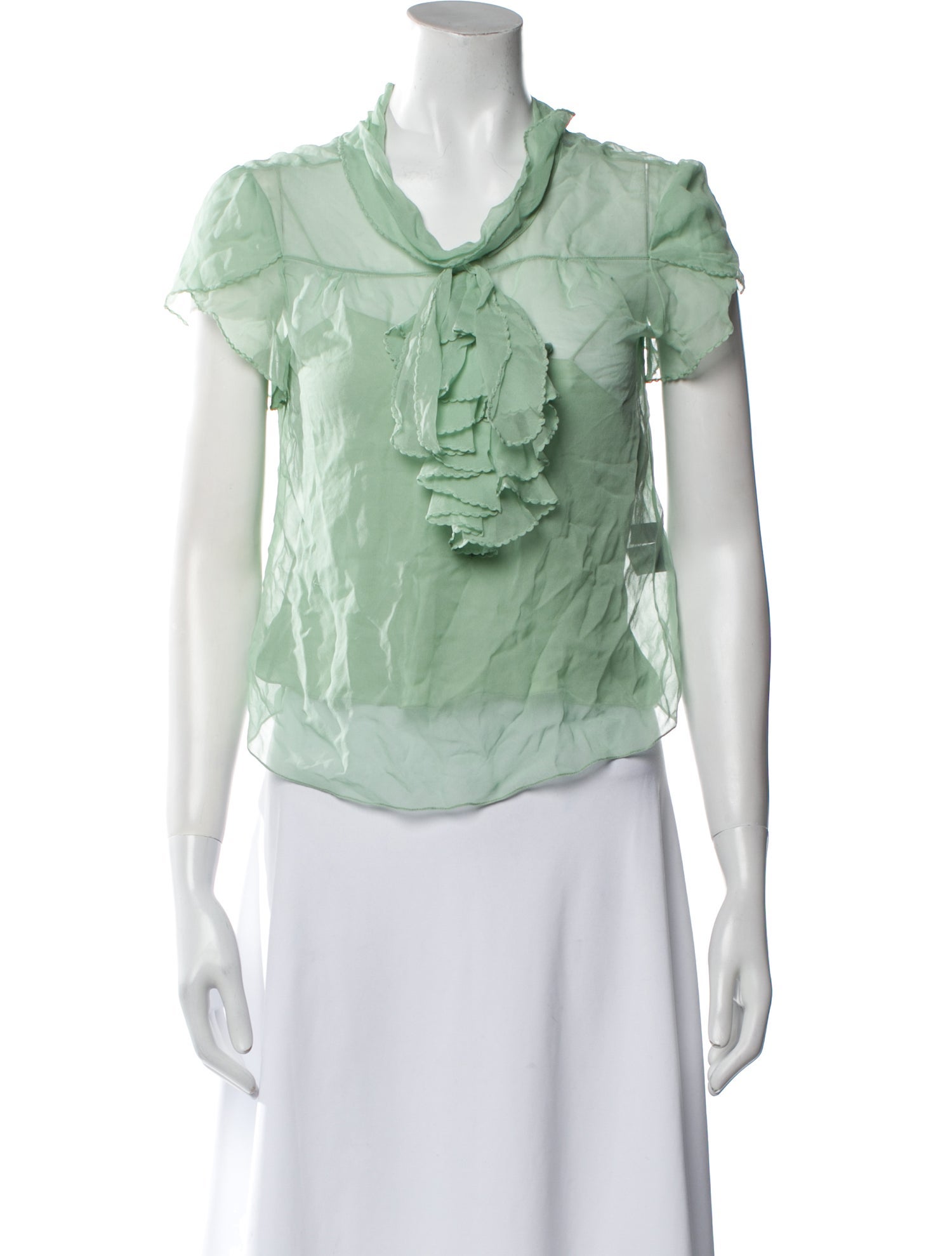 Ralph Lauren Collection Silk Cowl Neck Blouse