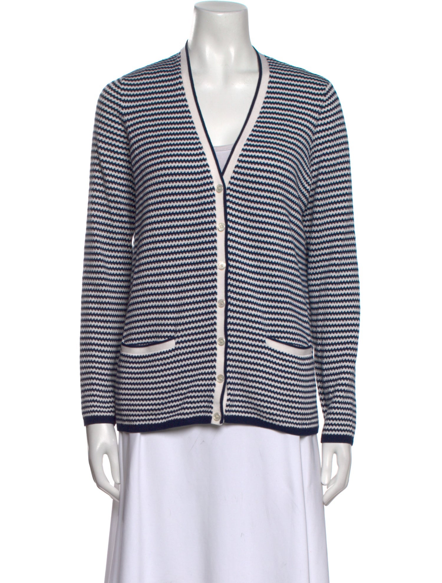 Ralph Lauren Collection Striped V-Neck Sweater