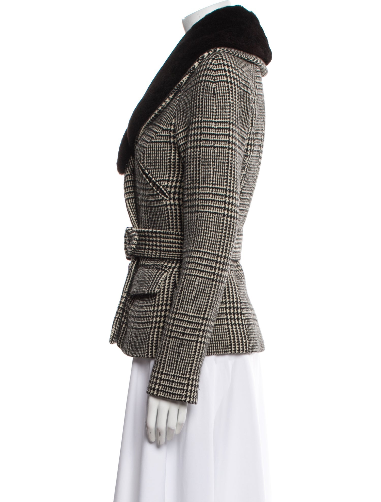 Ralph Lauren Collection Wool Plaid Print Coat