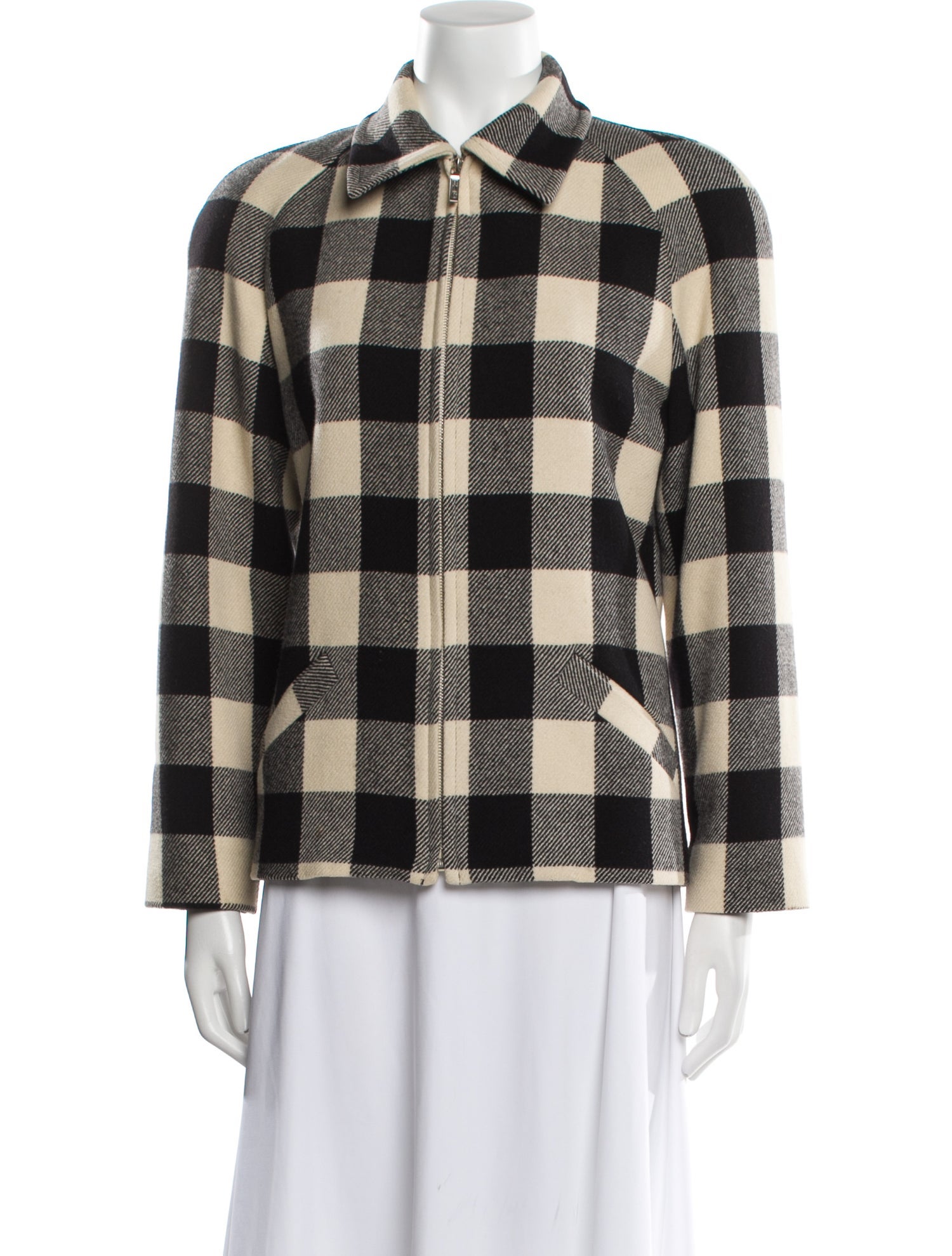 Ralph Lauren Collection Wool Plaid Print Jacket