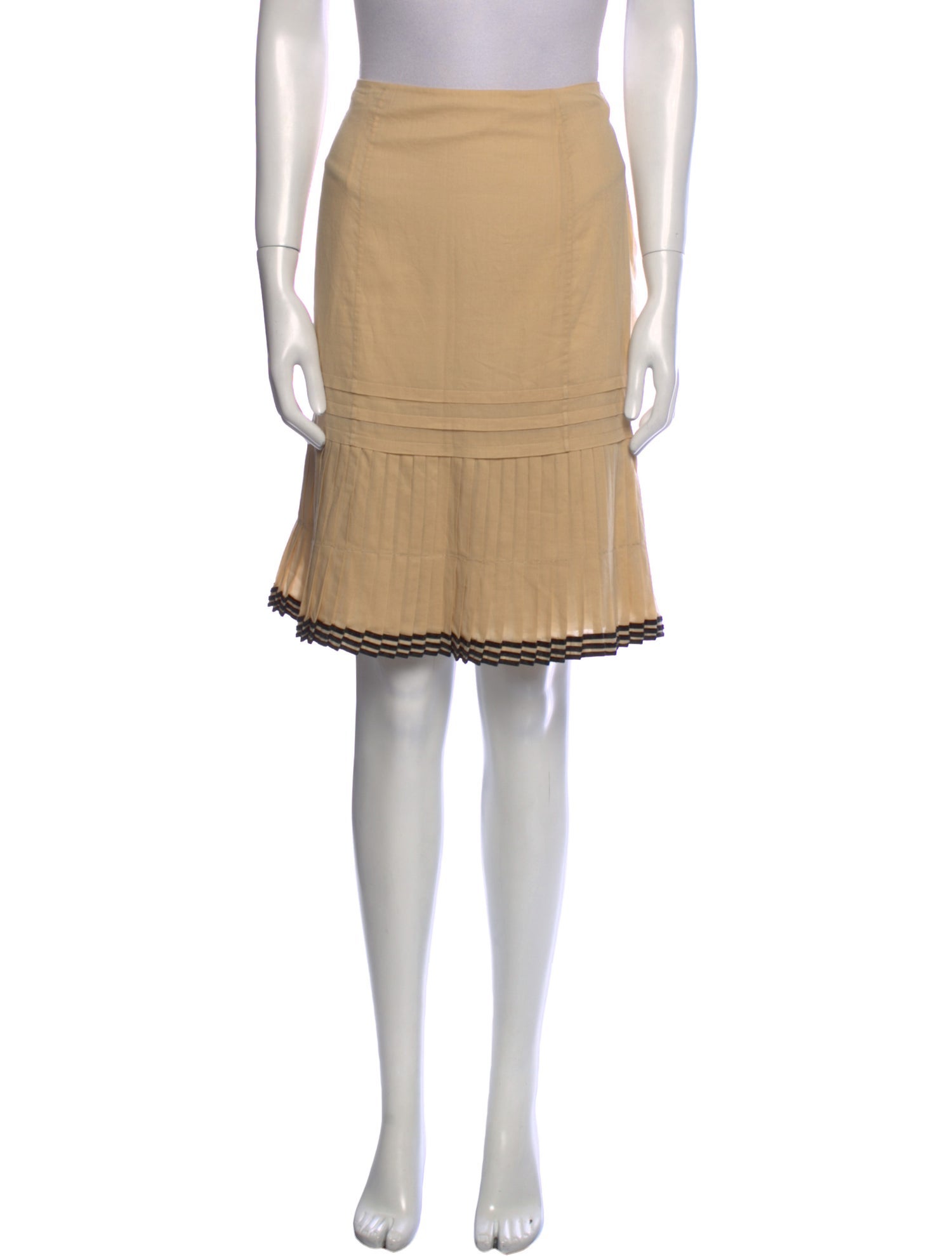 Ralph Lauren Collection Pleated Accents Knee-Length Skirt