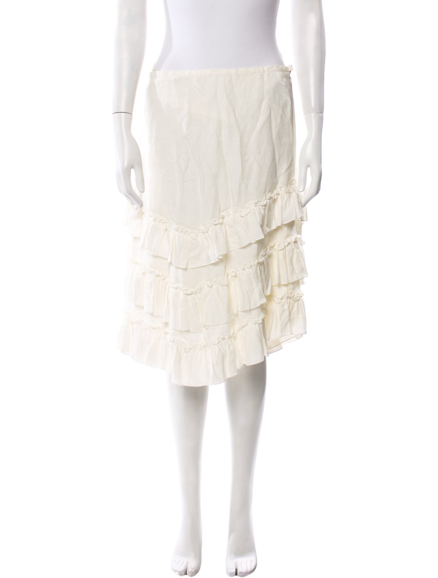 Ralph Lauren Collection Linen Knee-Length Skirt