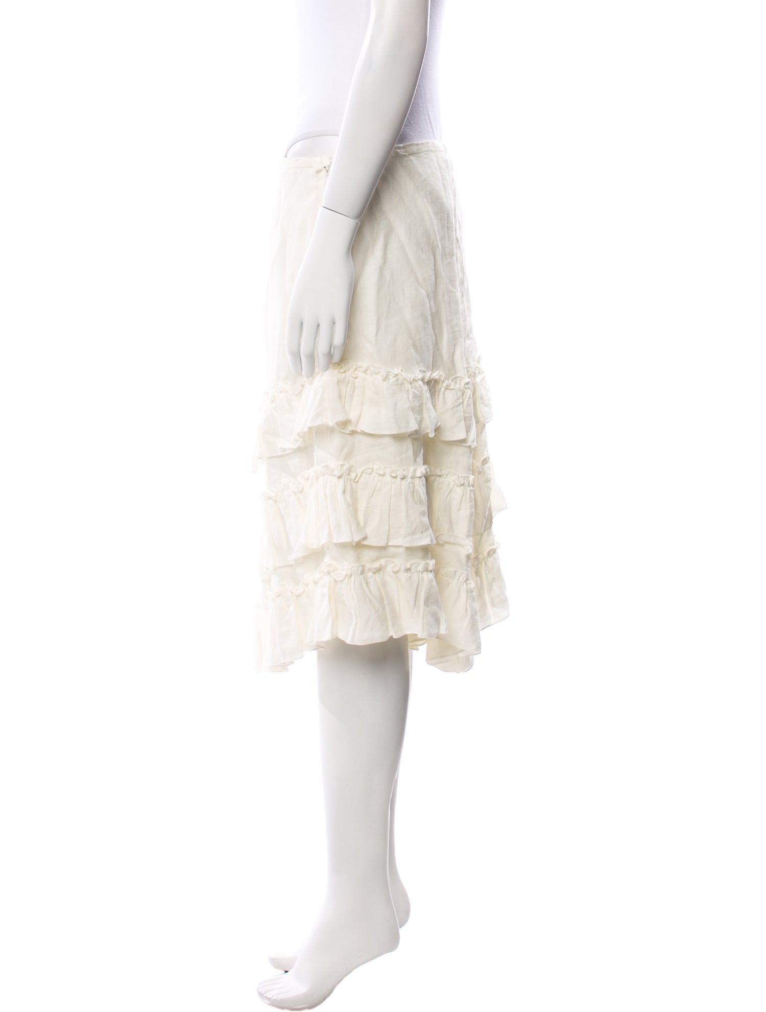 Ralph Lauren Collection Linen Knee-Length Skirt