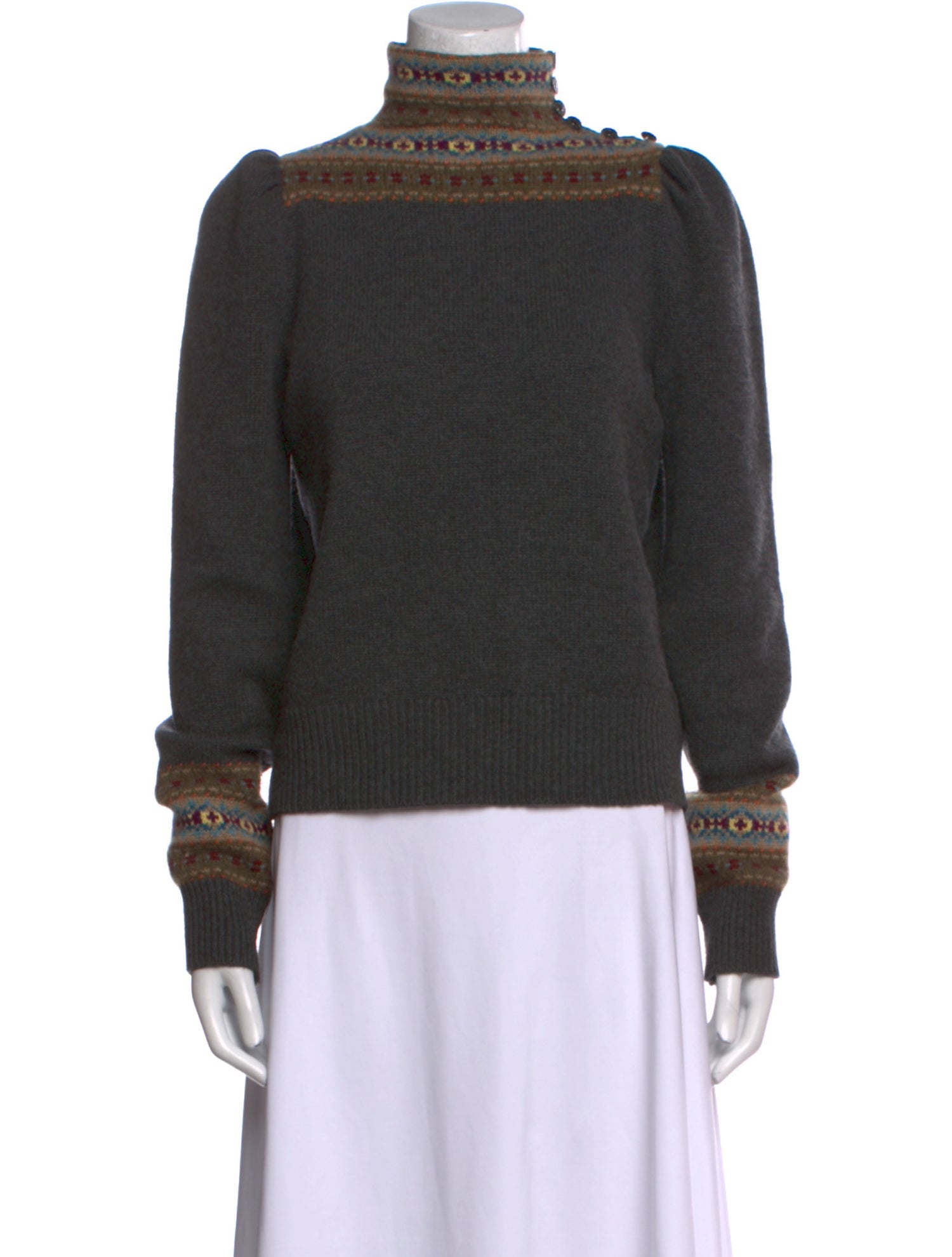 Ralph Lauren Collection Cashmere Colorblock Pattern Sweater