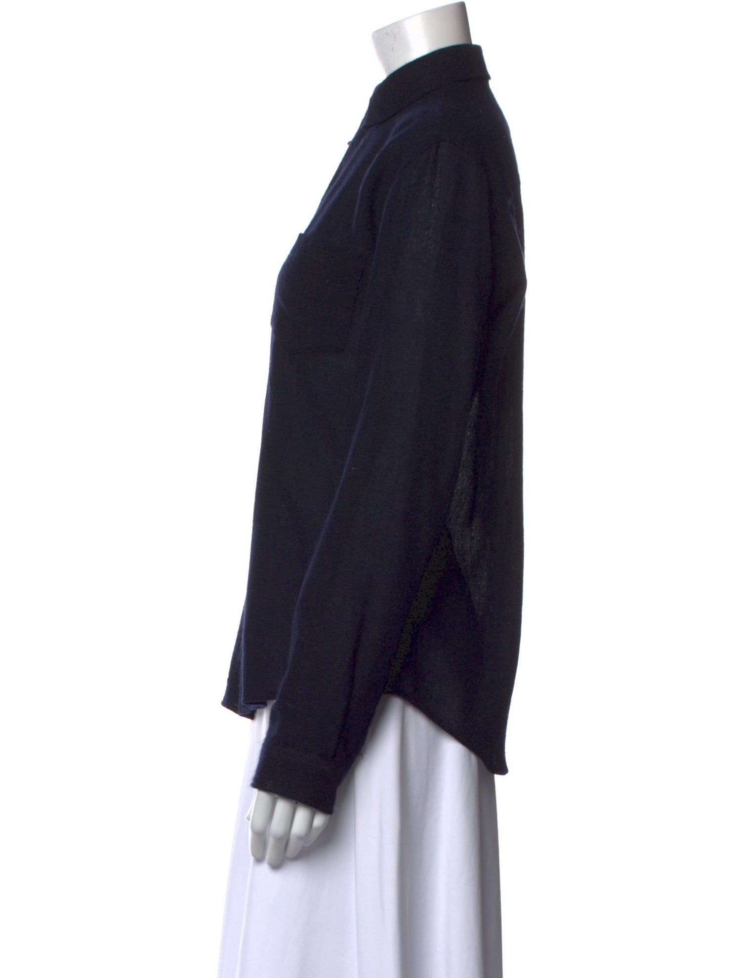 Ralph Lauren Collection Cashmere Long Sleeve Button-Up Top