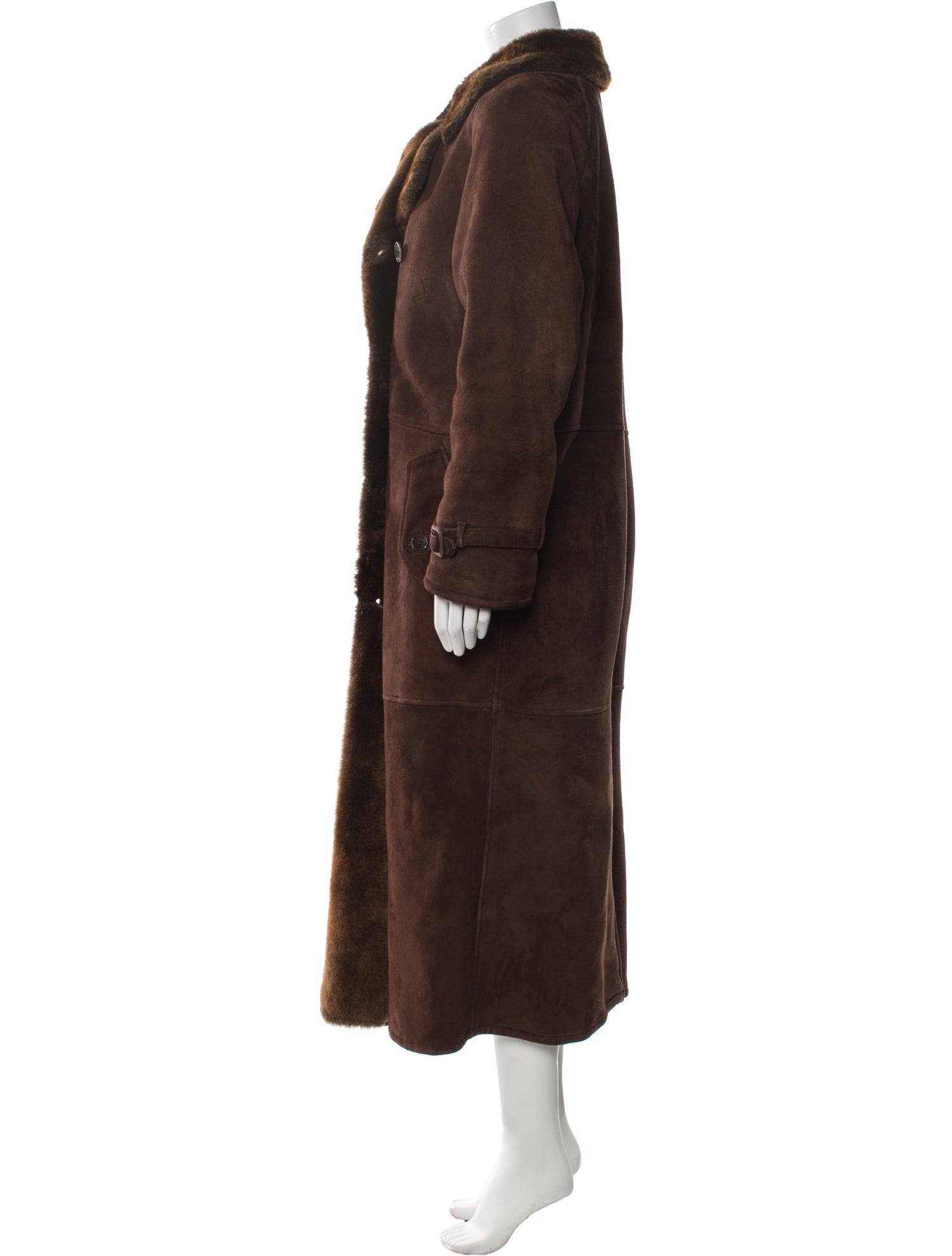 Ralph Lauren Collection Suede Faux Fur Coat