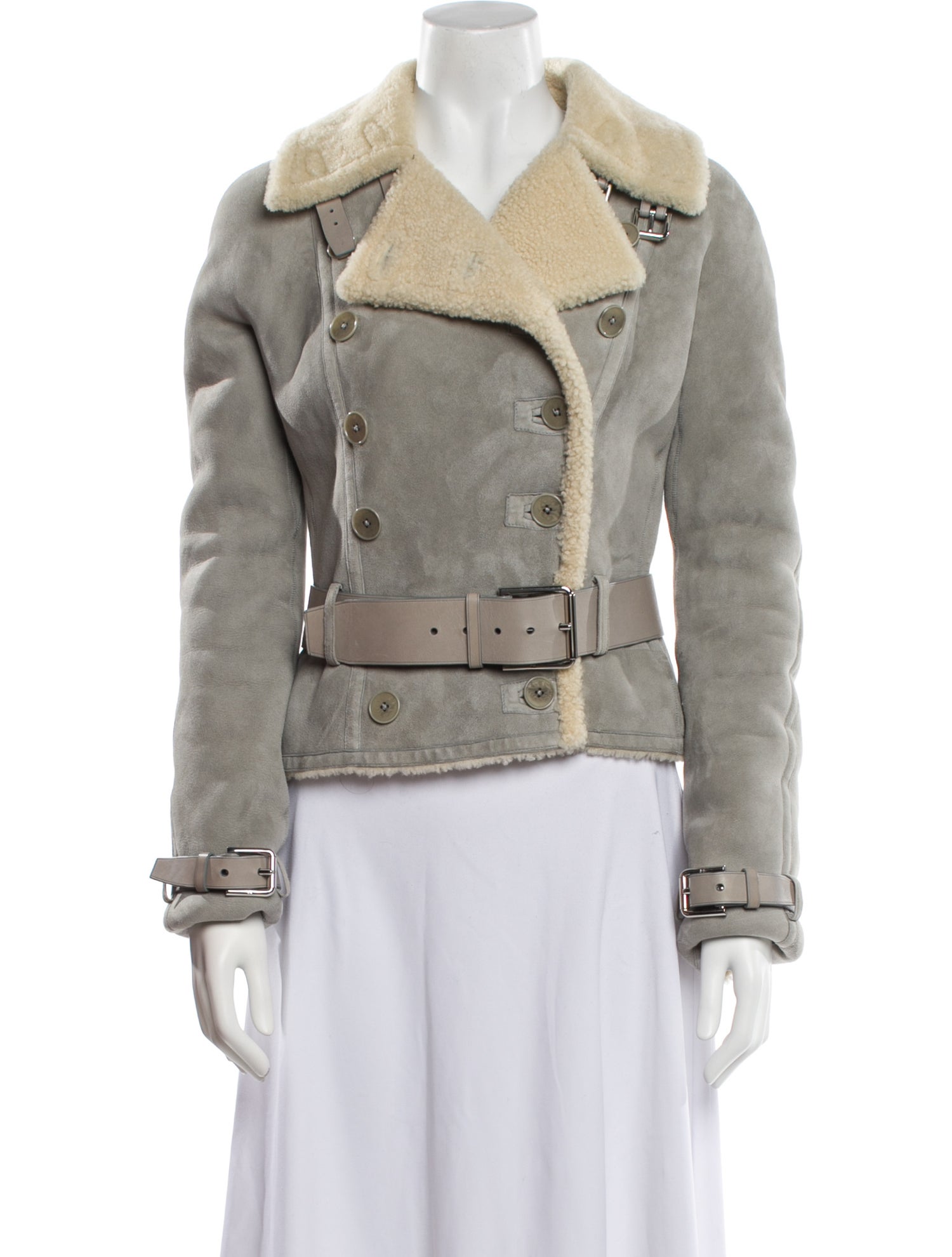 Ralph Lauren Collection Shearling Colorblock Pattern Fur Jacket