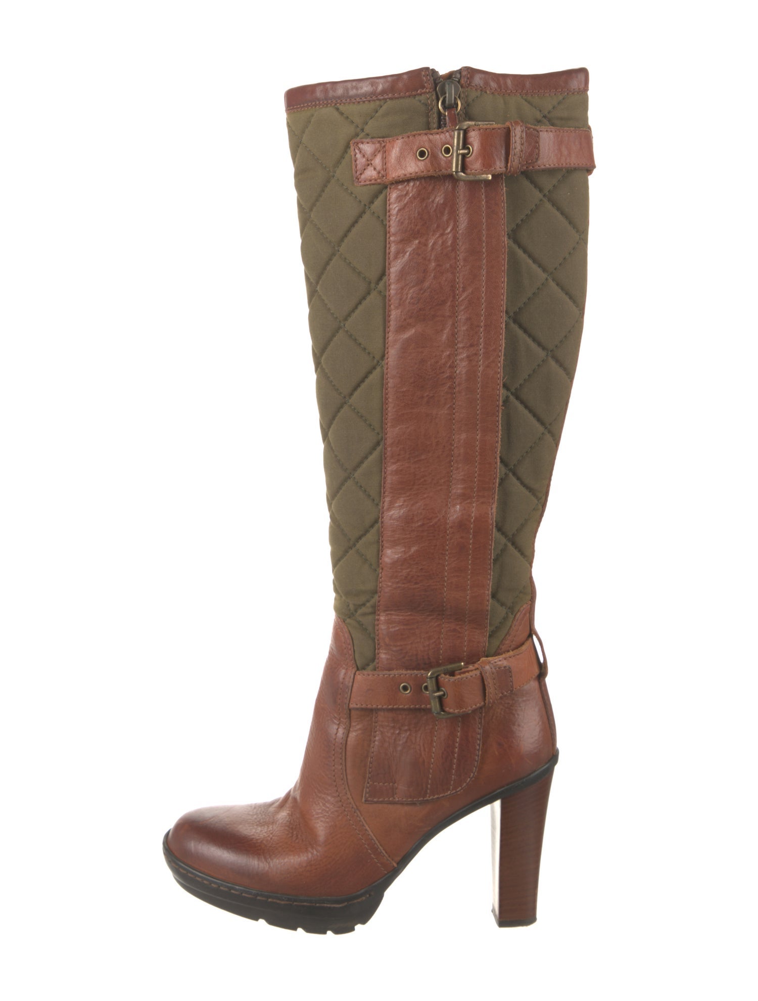 Ralph Lauren Collection Leather Colorblock Pattern Boots