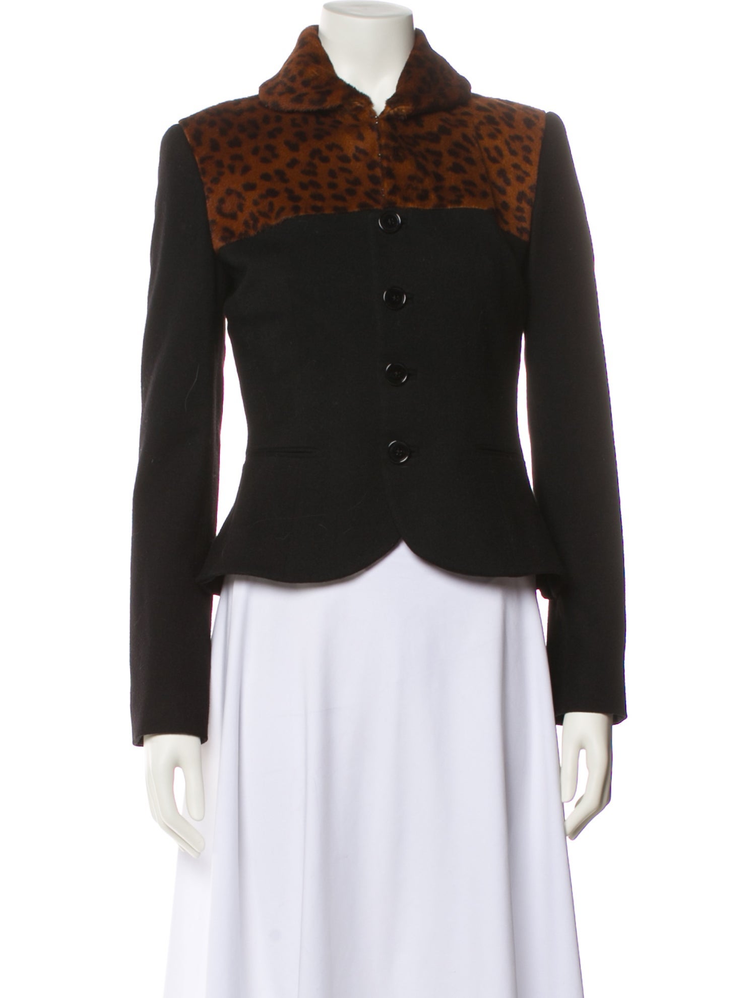 Ralph Lauren Collection Wool Animal Print Evening Jacket