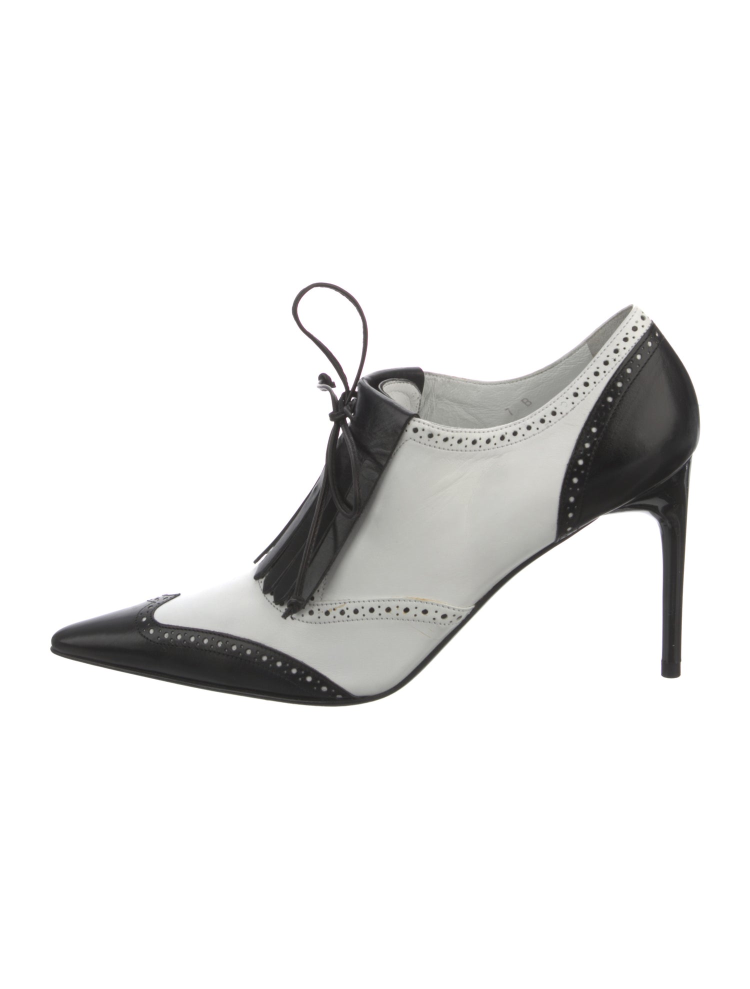 Ralph Lauren Collection Leather Colorblock Pattern D'Orsay Pumps