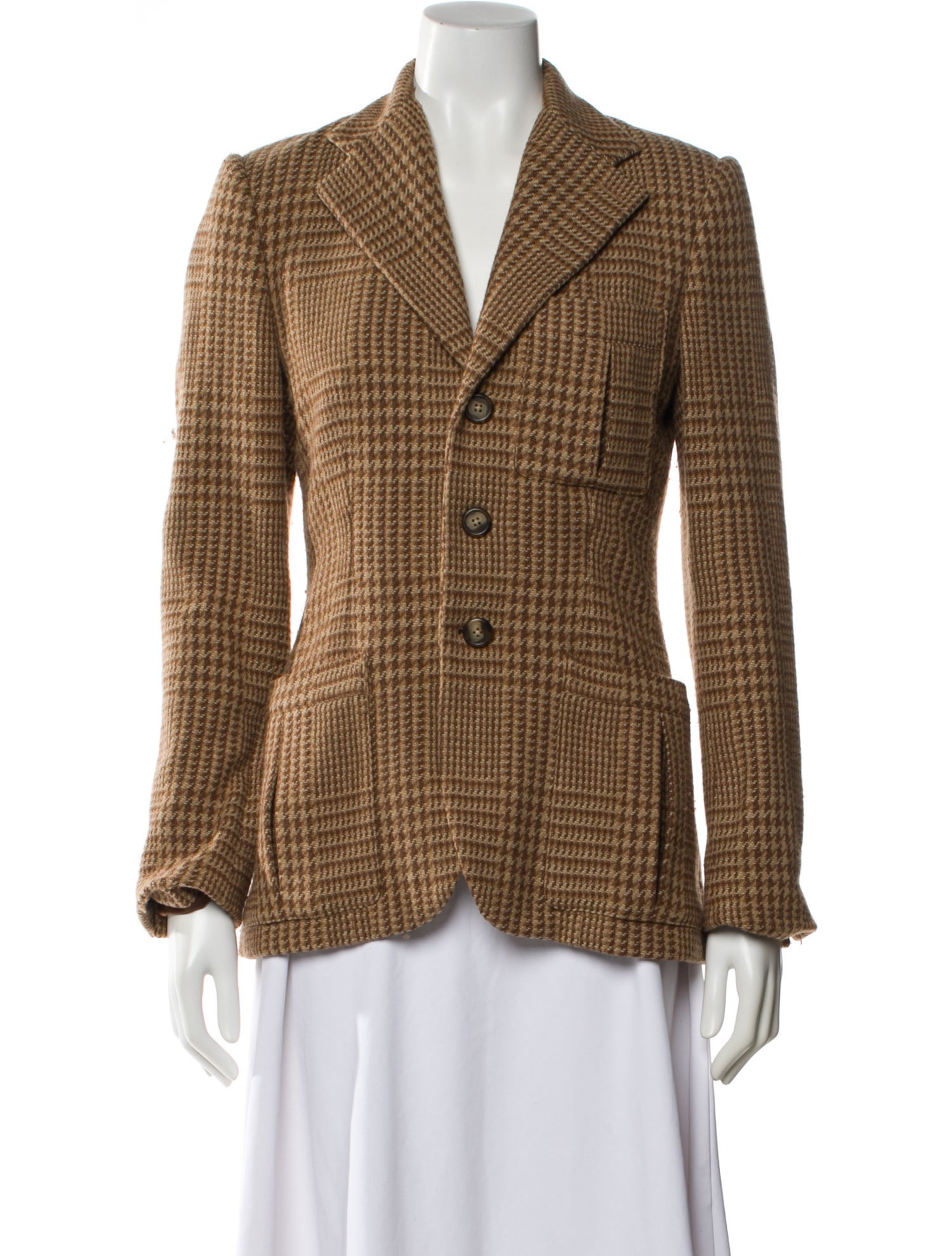 Ralph Lauren Collection Wool Plaid Print Blazer