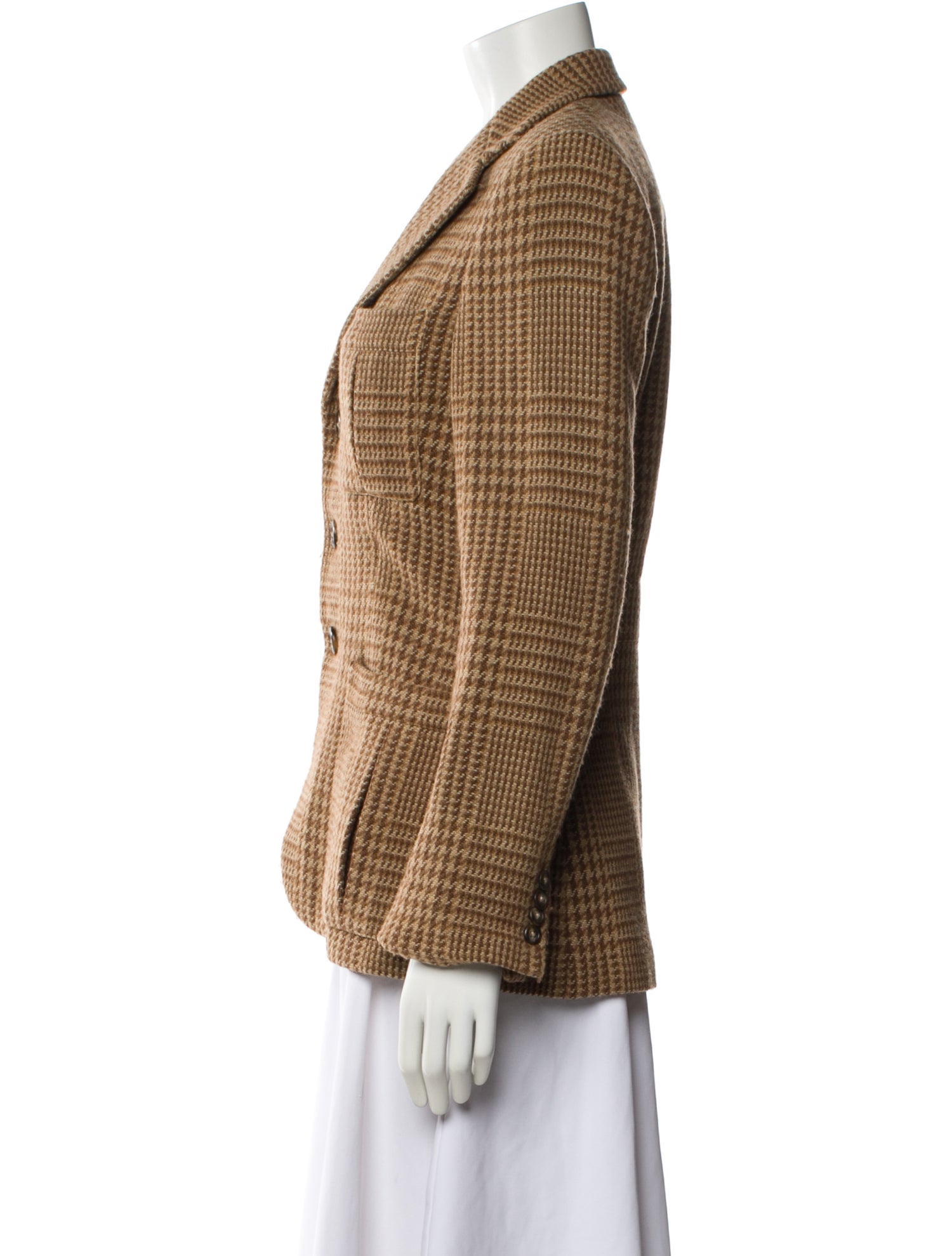 Ralph Lauren Collection Wool Plaid Print Blazer