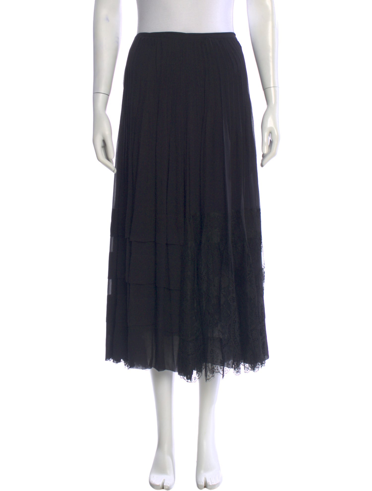 Ralph Lauren Collection Silk Midi Length Skirt