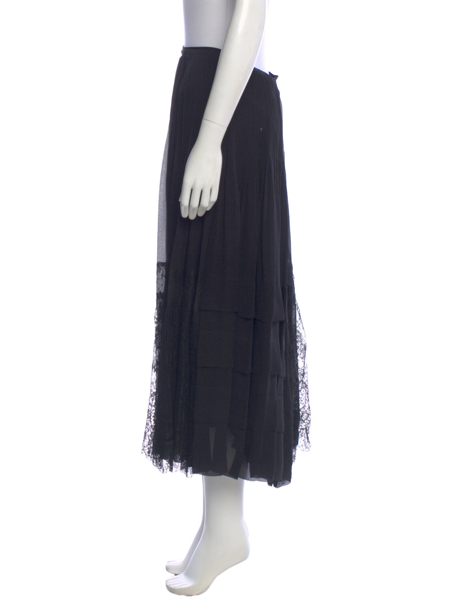 Ralph Lauren Collection Silk Midi Length Skirt